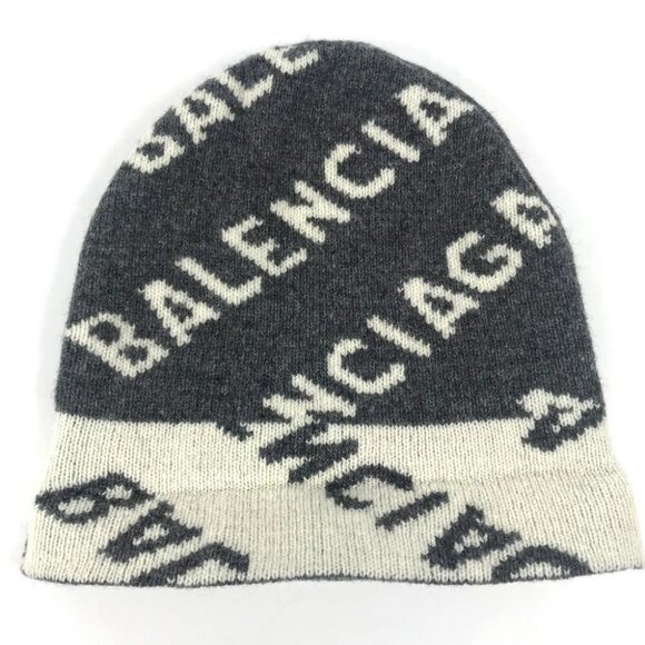 BALENCIAGA 633717 Accessories Beanies Hats Knit hat Knit cap gray/White main image 10